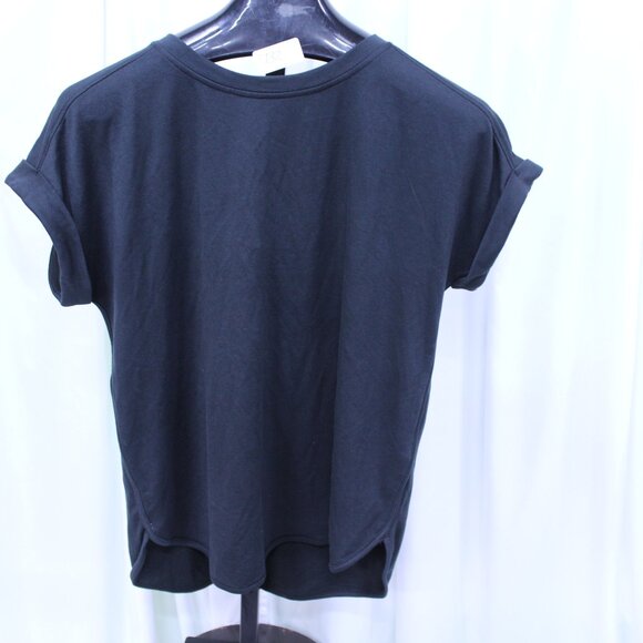 Cupio Tops - Cupio Black Rolled Sleeve Tee